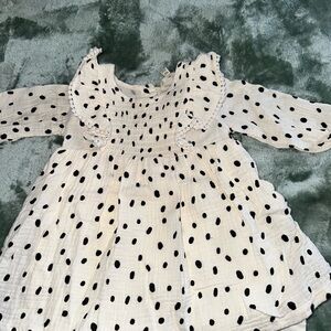 Jessica Simpson Polka Dot Kids Dress - Black and White